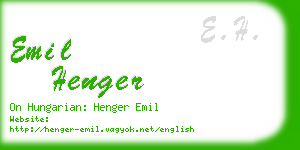 emil henger business card